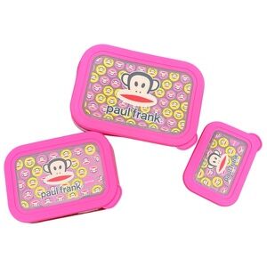 Paul Frank Monkey Pink Pattern Girly Sparkle Food Storage Containers